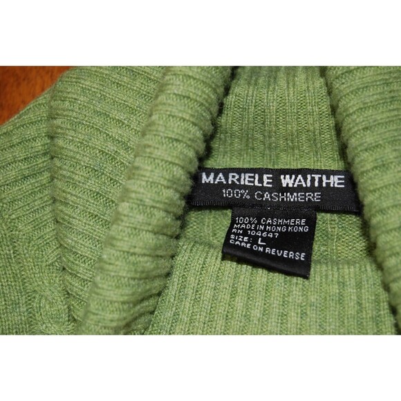 Mariele Waithe 100% Cashmere Sweater Womens Large Turtleneck Cable Knit - Picture 1 of 4